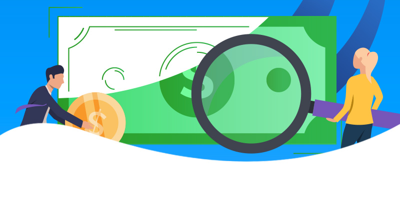 Banner com figuras que descrevem a categorias de Finanças